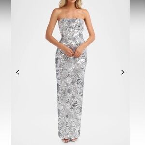 Helsi Silver floral Serena dress size M.